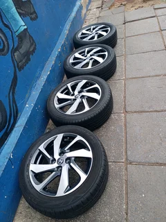 A Set of 16inche Rims And TYRES Toyota Starlet