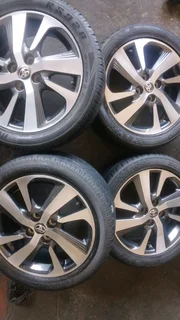 A Set of Rims And TYRES Toyota Starlet and Toyota Yaris 4x100 Pcd