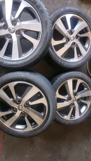 A Set of Rims And TYRES Toyota Starlet and Toyota Yaris 4x100 Pcd