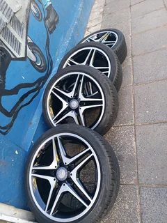 A Set Of Rims And Tyres 18inche Amg Mercedes Benz Oem