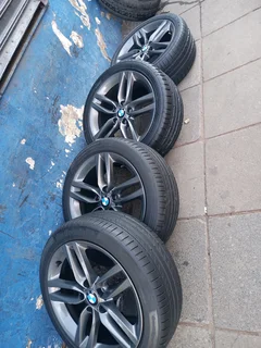 A Set Of 18inche Rims And Tyres Bmw Original Mag 5x112 Pcd