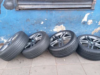 A Set of 18inche Rims And TYRES BMW Original mag 5X112 PCD