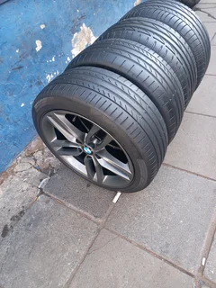 A Set of 18inche Rims And TYRES BMW Original mag 5X112 PCD