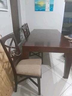 Coricraft dining table with six chairs