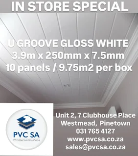 U Groove Gloss White Pvc Ceilings