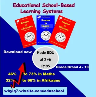 Pakkette wat leerlinge help met vaardighede in Wiskunde/ Afrikaans/ Engels. Grade/Graad 4 tot 10...
