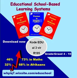 Pakkette wat leerlinge help met vaardighede in Wiskunde/Afrikaans/Engels. Graad 4 tot 10...Download.