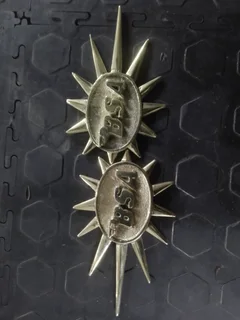 Motorcycle cast brass badges