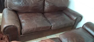 Genuine Buffalo Leather Sofa // Chocolate Brown