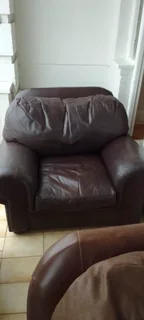 Genuine Buffalo Leather Sofa // Chocolate Brown