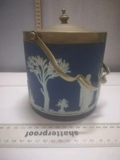 Buy this Jasperware Biscuit Barrell and support our hAndicapped