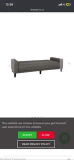Dark grey sleeper couch