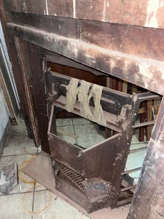 19th Century Victorian Cast Iron Tiled Fireplace and Mantel