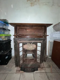 19th Century Victorian Cast Iron Tiled Fireplace and Mantel