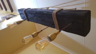 FAUX BEAM PENDANT LIGHTS - RAILWAY SLEEPER LOOK