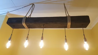 Faux Beam Pendant Lights - Railway Sleeper Look