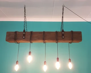 Faux Beam Pendant Light - Medieval Look