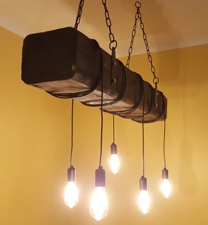 Faux Beam Pendant Light - Medieval Look
