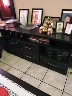 Dark brown wooden TV Partition stand