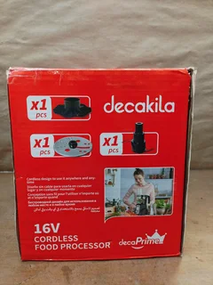 Decakila - Cordless Food Processor - Black - 1.25L - Unit Only