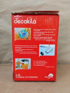 Decakila - Glass Jug for Blender 1.5L with 4 Sharp Stainless Steel Blades