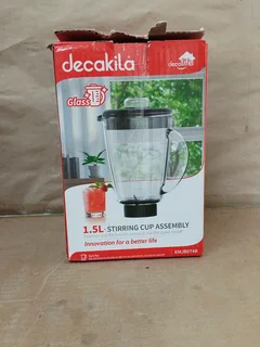 Decakila - Glass Jug for Blender 1.5L with 4 Sharp Stainless Steel Blades