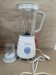 Mellerware Jug Blender With Coffee Mill &amp; 4 Metal Straws Plastic White 1.5L