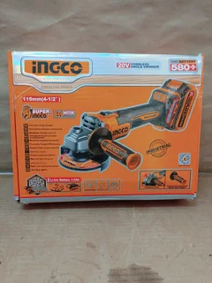 Ingco - Cordless Angle Grinder 20V (900w Max) with 4Ah Battery and Charger