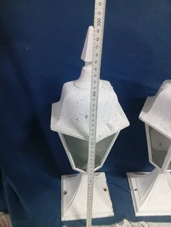 Pair of metal lanterns