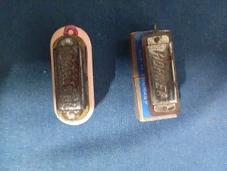 2 x miniature vintage harmonicas