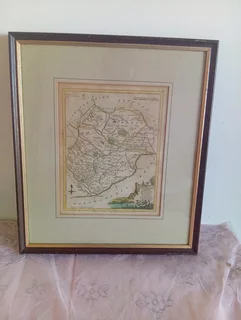 Antique map in frame