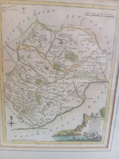 Antique map in frame