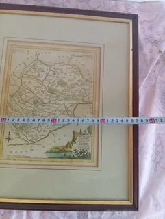 Antique map in frame