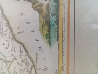 Antique map in frame