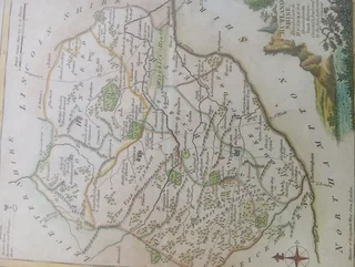 Antique map in frame