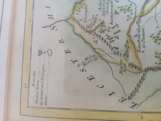 Antique map in frame