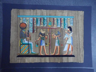 2 Egyptian Weighing of the Heart Papyrus Paintings