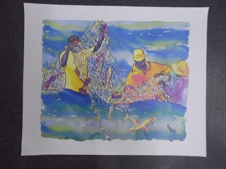 Mauritian Fishermen Print by RHK