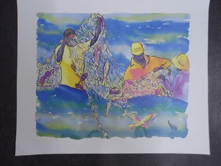 Mauritian Fishermen Print by RHK