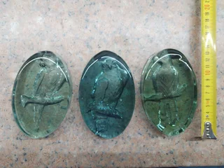 3 Heavy Glass Paperweights from the Phoenix Glass Factory Mauritius