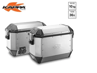 Kappa Kmission 36l Alu Side Panniers (pair) - High-quality, Waterproof, Made In Italy