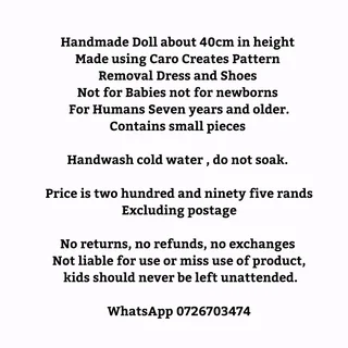 Handmade Crochet Doll about 40cm height- Black Friday Special