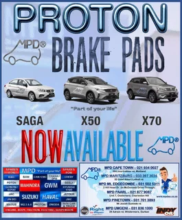 Proton Saga, Proton X50, Proton X70 Brake Pads