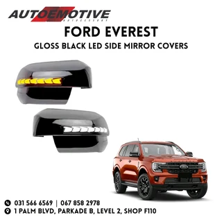 Ford Everest Gloss Black LED Side Mirror Covers