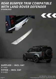 Rear Bumper Trim compatible with Land Rover Defender - Fitted