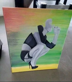 Unfinished canvas painting Size 51cm x 40,5cm R99