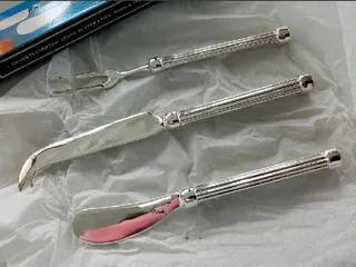 Silver plated zinc Alloy bitter knife,fork & spreader set 3 pcs R125