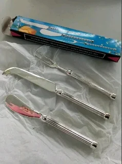 Silver plated zinc Alloy bitter knife,fork &amp; spreader set 3 pcs R125