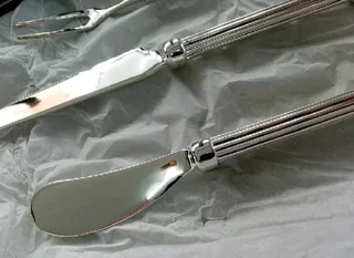 Silver plated zinc Alloy bitter knife,fork &amp; spreader set 3 pcs R125