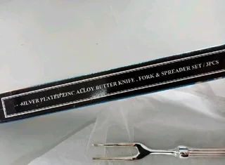 Silver plated zinc Alloy bitter knife,fork &amp; spreader set 3 pcs R125
